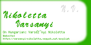 nikoletta varsanyi business card